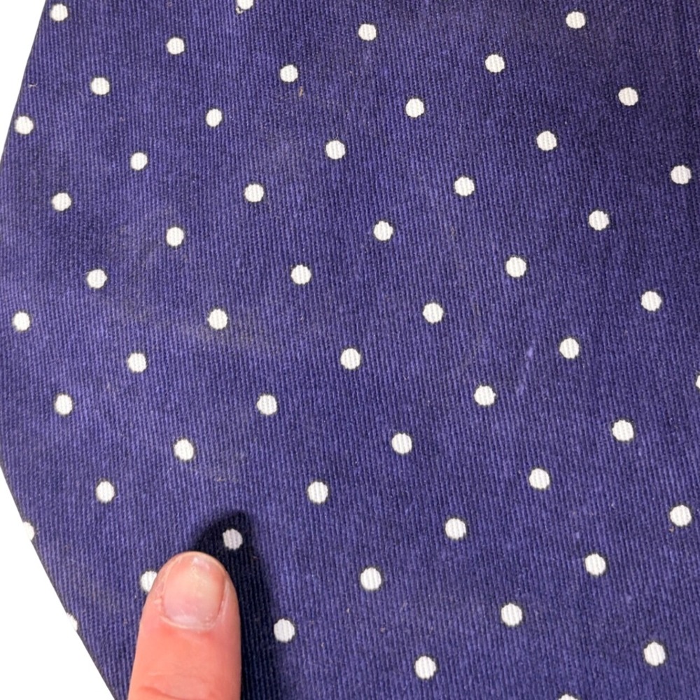 Deadstock Vintage ESPRIT Navy Polka Dot Canvas Zip Tote Bag NWT 90s Y2K Preppy - Picture 10 of 11